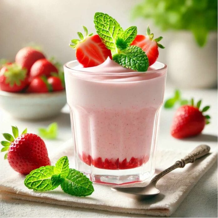 Erfrischende Erdbeermousse