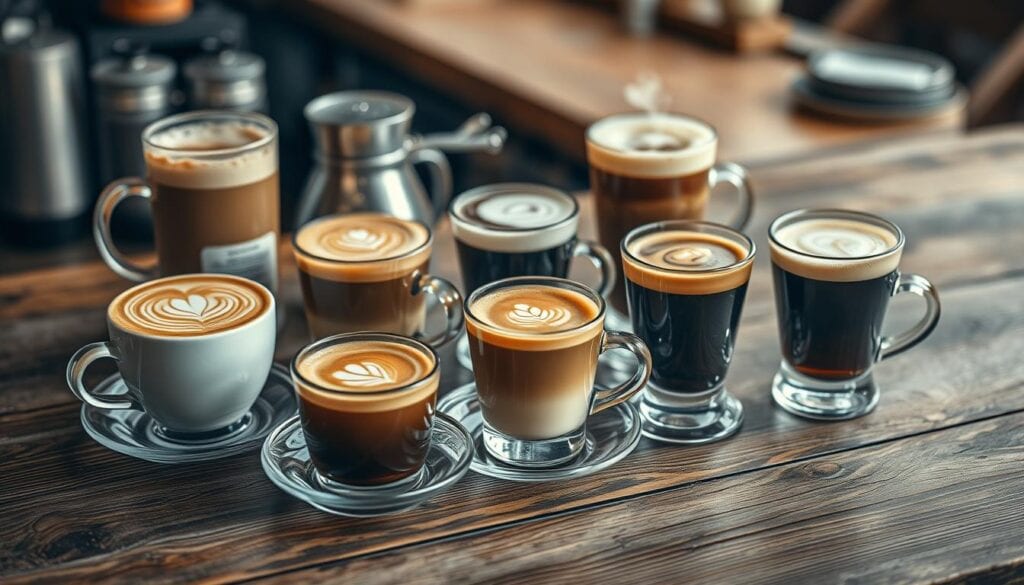 Verschiedene Kaffeevariationen