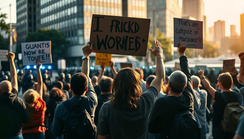 Demonstranten üben Zivilcourage
