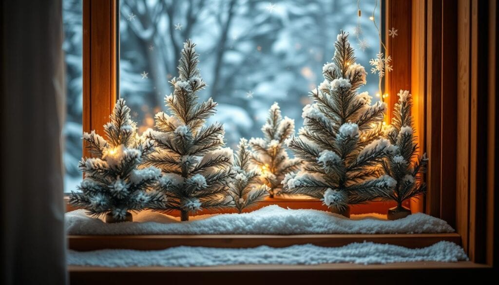 Fensterdekoration Winterlandschaft