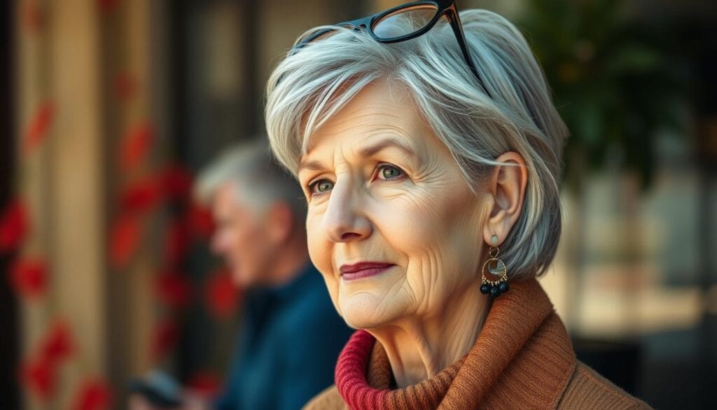 Freche kurzhaarfrisuren ab 60 mit Haarschmuck