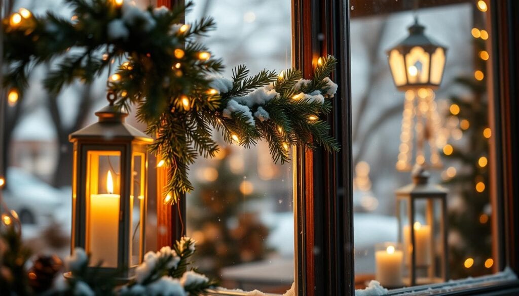 Weihnachtliche Fensterbeleuchtung