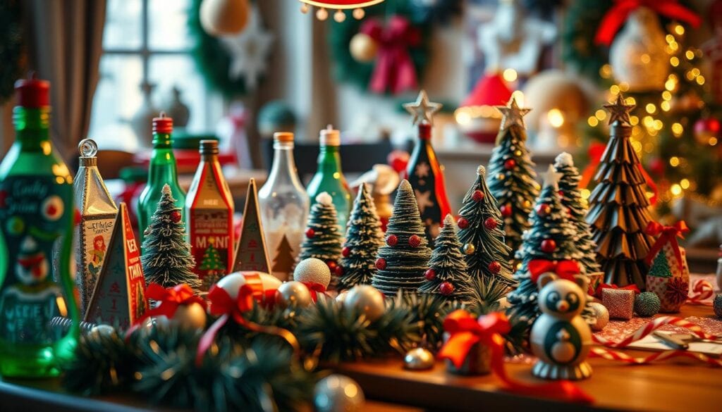 Weihnachtsbasteln mit Recyclingmaterialien