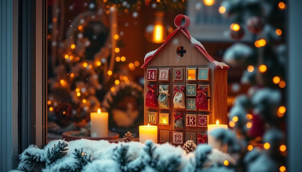 Weihnachtskalender Fensterdeko