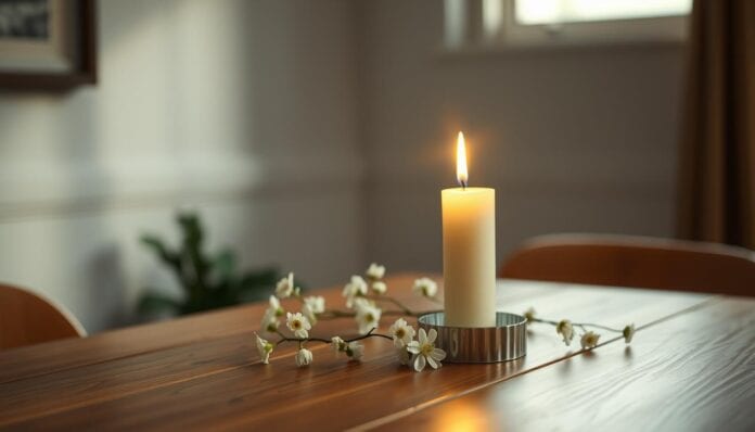 Trauerkerze anzünden