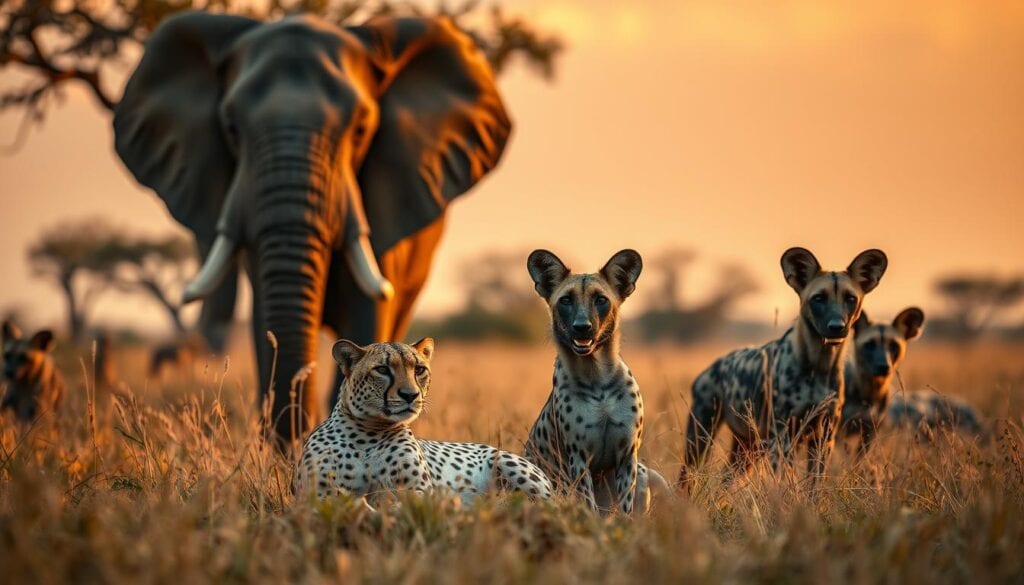 Bedrohte Tierarten der Savanne