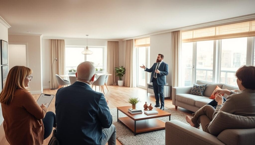 Immobilienpräsentation während einer Besichtigung