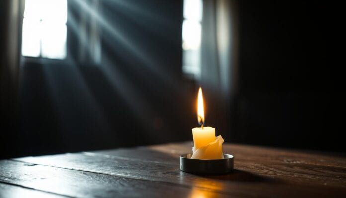 Trauerkerze anzünden