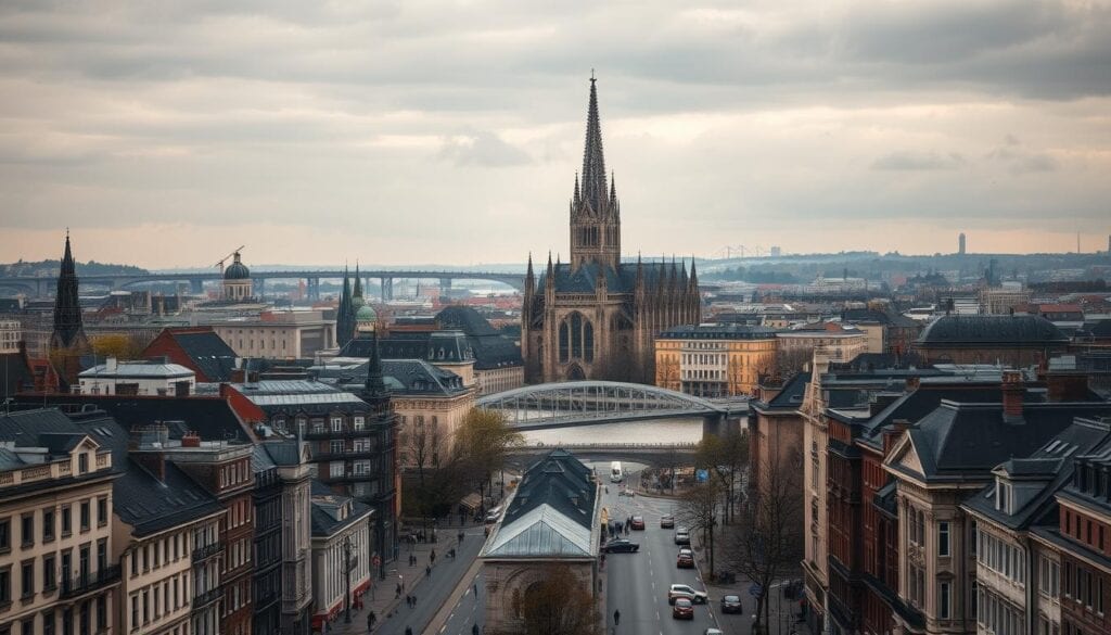 Kölner Stadtpanorama mit Lebenshaltungskosten