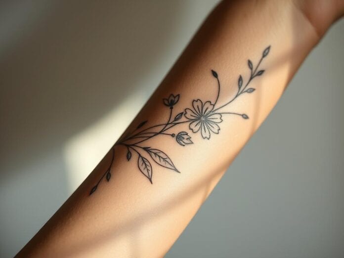 Fineline Tattoo Unterarm