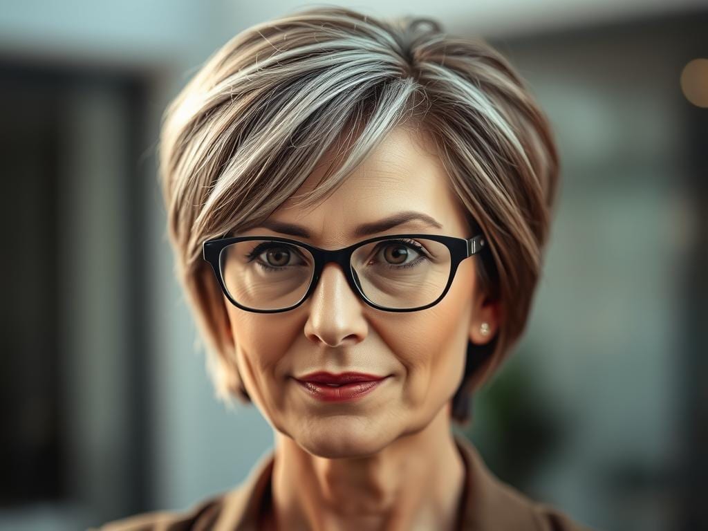 stylische Kurzhaarfrisuren für Best Ager