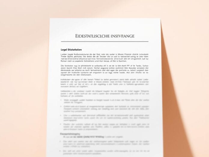 Eidesstattliche Versicherung Vorlage