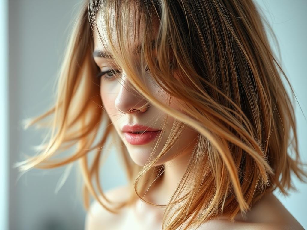 Volumentechnik schulterlange Haare Pflegeroutine Volumentechnik schulterlange Haare Pflegeroutine