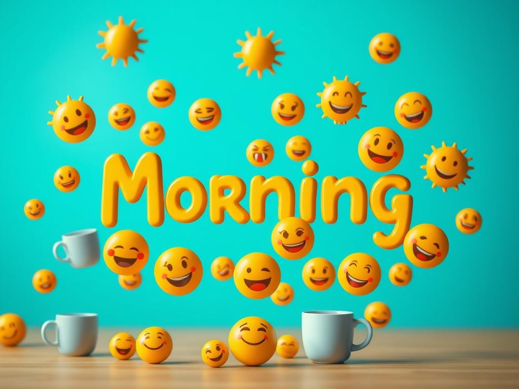 witzige Morgengrüße Bilder mit Emojis