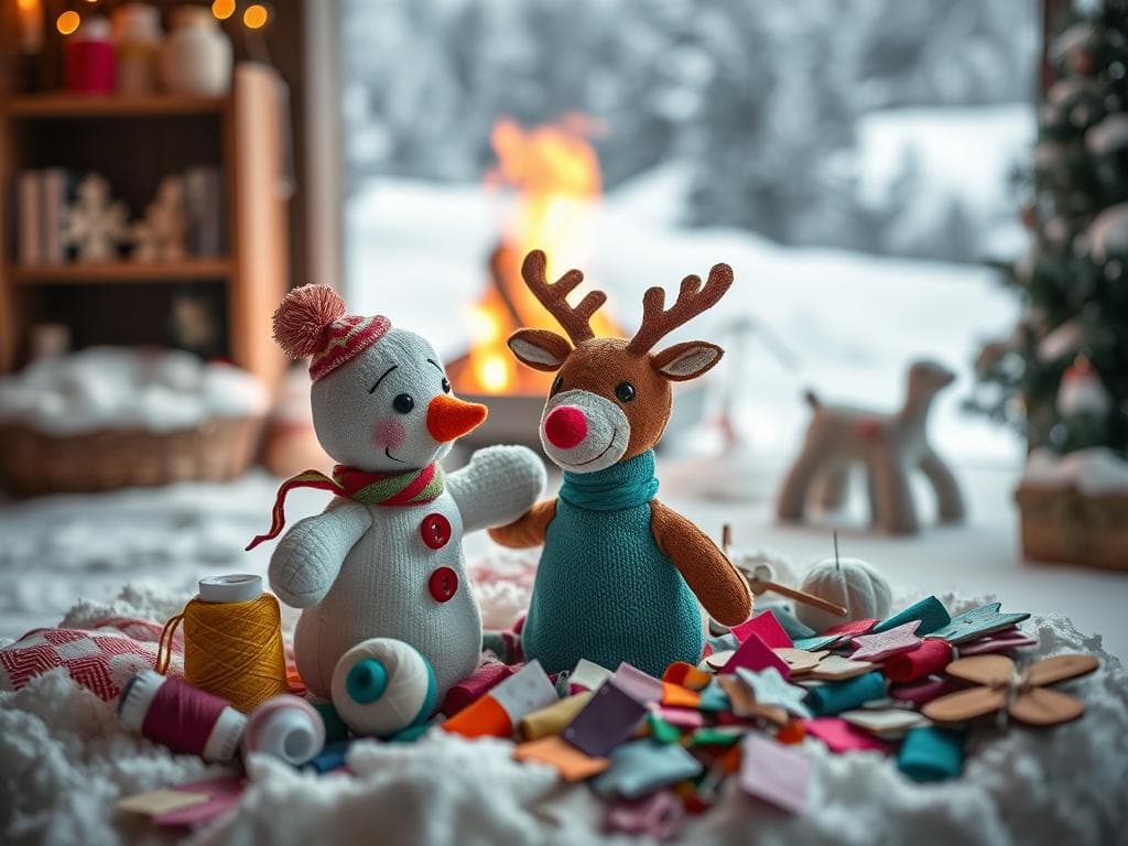 Sockenpuppen Winterbasteleien