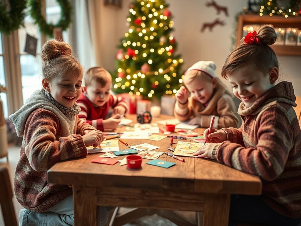 Weihnachtskarten basteln mit Kleinkindern