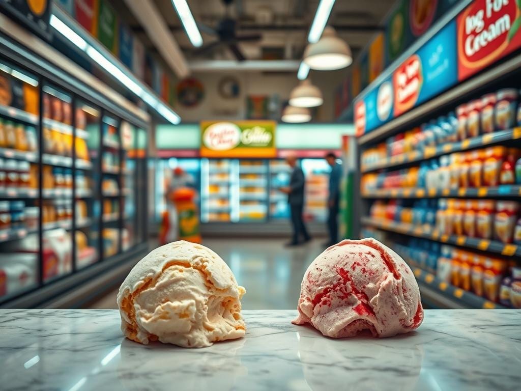 Eisdiele versus Supermarkt Vergleich