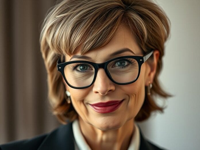 Gestufte Frisuren ab 50 mit Brille