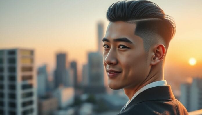 Haare nach hinten mit Übergang