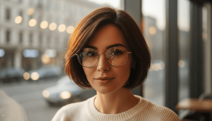 Brille Trend Kurzhaarfrisuren Frauen