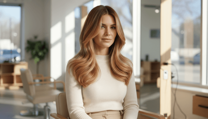 Balayage für glatte, schulterlange Haare