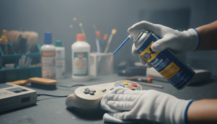 Vergilbtes Plastik mit WD-40 reinigen