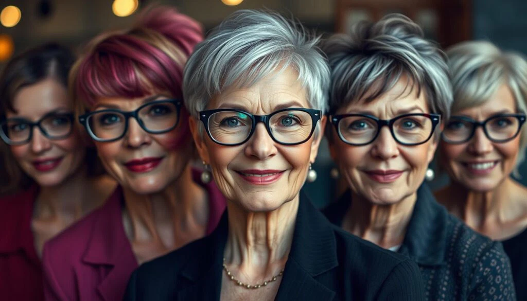 Kurzhaarfrisuren für Frauen über 60 mit Brille Kurzhaarfrisuren für Frauen über 60 mit Brille