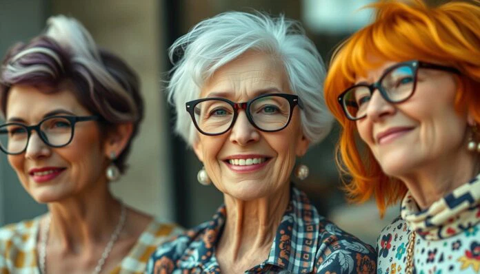 freche Frisuren ab 60 mit Brille
