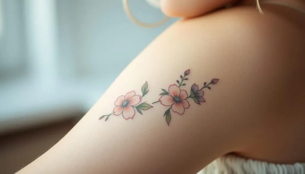 Dezente Unterarm Tattoo Farbgestaltung