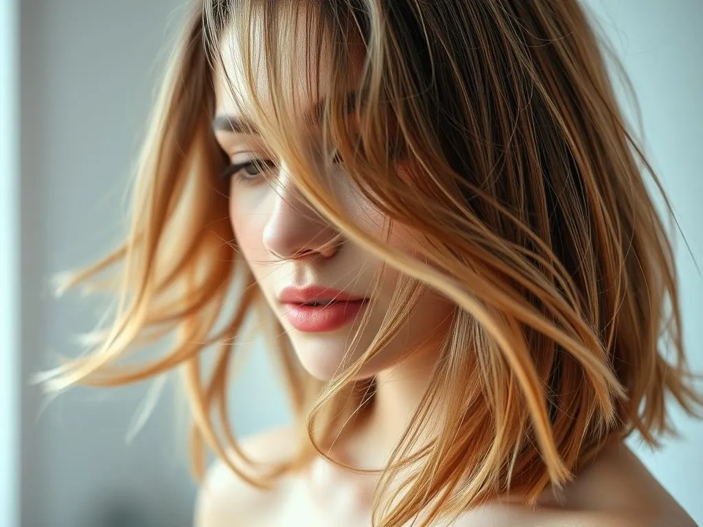 Volumentechnik schulterlange Haare Pflegeroutine