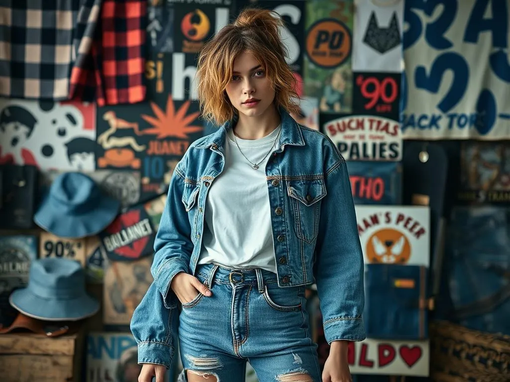 90er Jahre Denim Mode