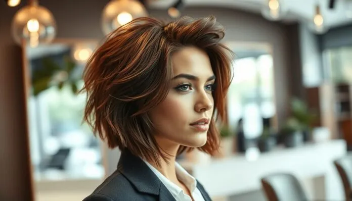 Gestuft Volumenschnitt für feines Haar